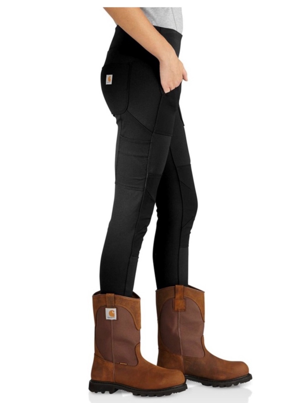 Carhartt Women's Black Work Force Fitted  Leggings - High-Waist Stretch Medium